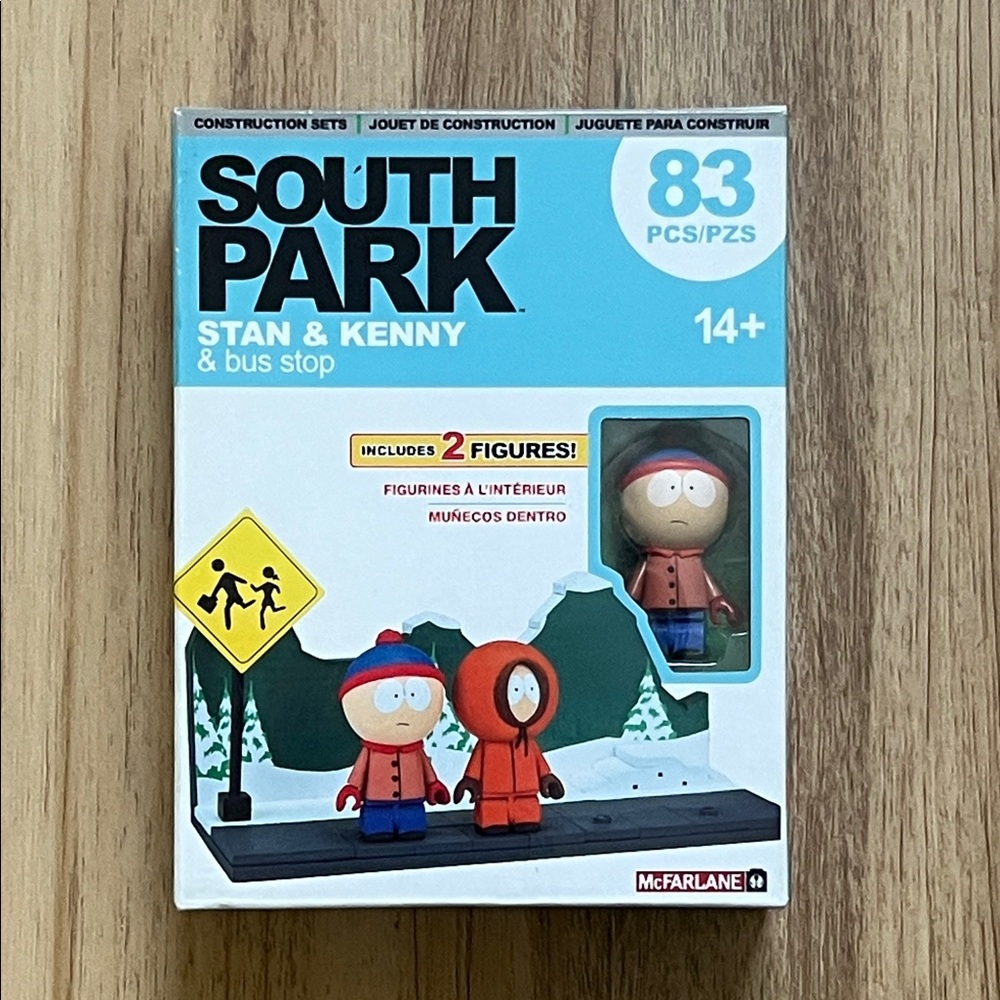 South Park Construction Set Stan & Kenny Bus Stop Action Figures Sealed